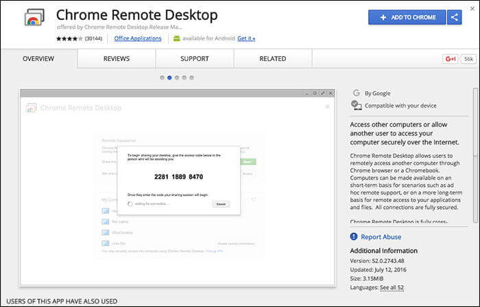 Download Chrome Remote Desktop Extension